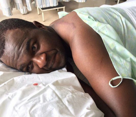 Hospitalized Zimbabwean activist.