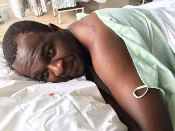 Hospitalized Zimbabwean activist.