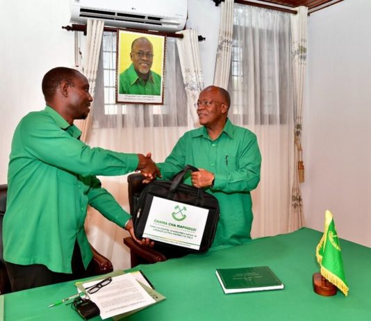 President John Magufuli receives nomination forms for his re-election