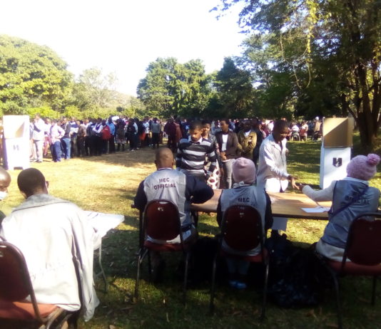 Voters line up to cast votes