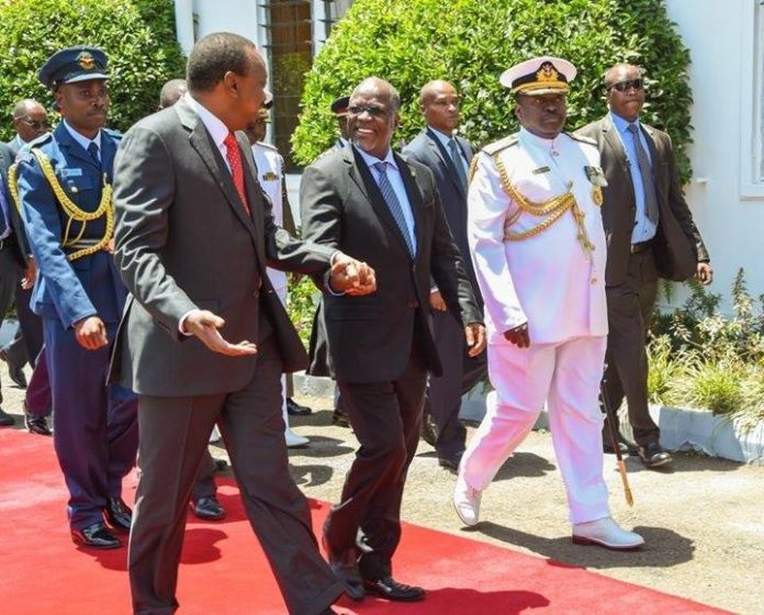 Presidents Uhuru Kenyatta and John Magufuli