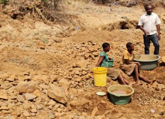 Children who are engaged in mining activities in illegal mining areas in Zimbabwe