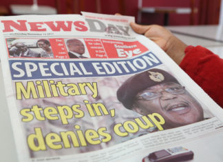 A front page of an independent newspaper during the coup