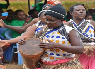 Women dancing to the beats of Ngutha