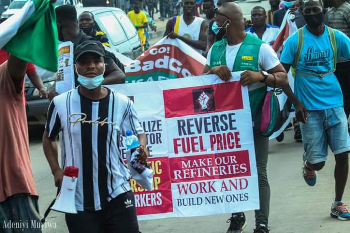 June 12 Democracy Day protest at Ojota, Lagos, Nigeria