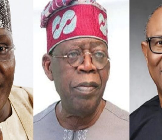 A picture of the leading presidential candidates at the just concluded Nigerian 2023 polls